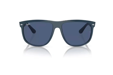 عینک آفتابی کائوچویی خلبانی ری بن فریم سرمه ای به همراه عدسی سرمه ای - عکس از زاویه روبرو