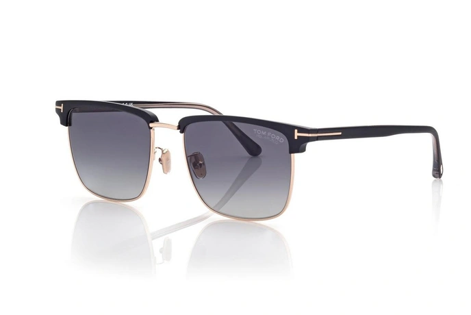 عینک آفتابی کلاب مستر تام فورد - بدنه مشکی عدسی پولاریزه- زاویه سه رخ