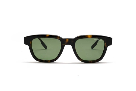 عینک آفتابی مربعی مون بلان با بدنه قهوه‌ای هاوانا و عدسی سبز -زاویه روبرو