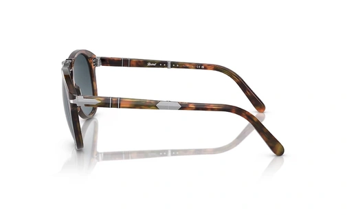 عینک آفتابی پرسول مدل استیو مک کوئین - Persol PO714SM Steve McQueen - با بدنه قهوه‌ای هاوانا تیره و عدسی آبی - زاویه کنار