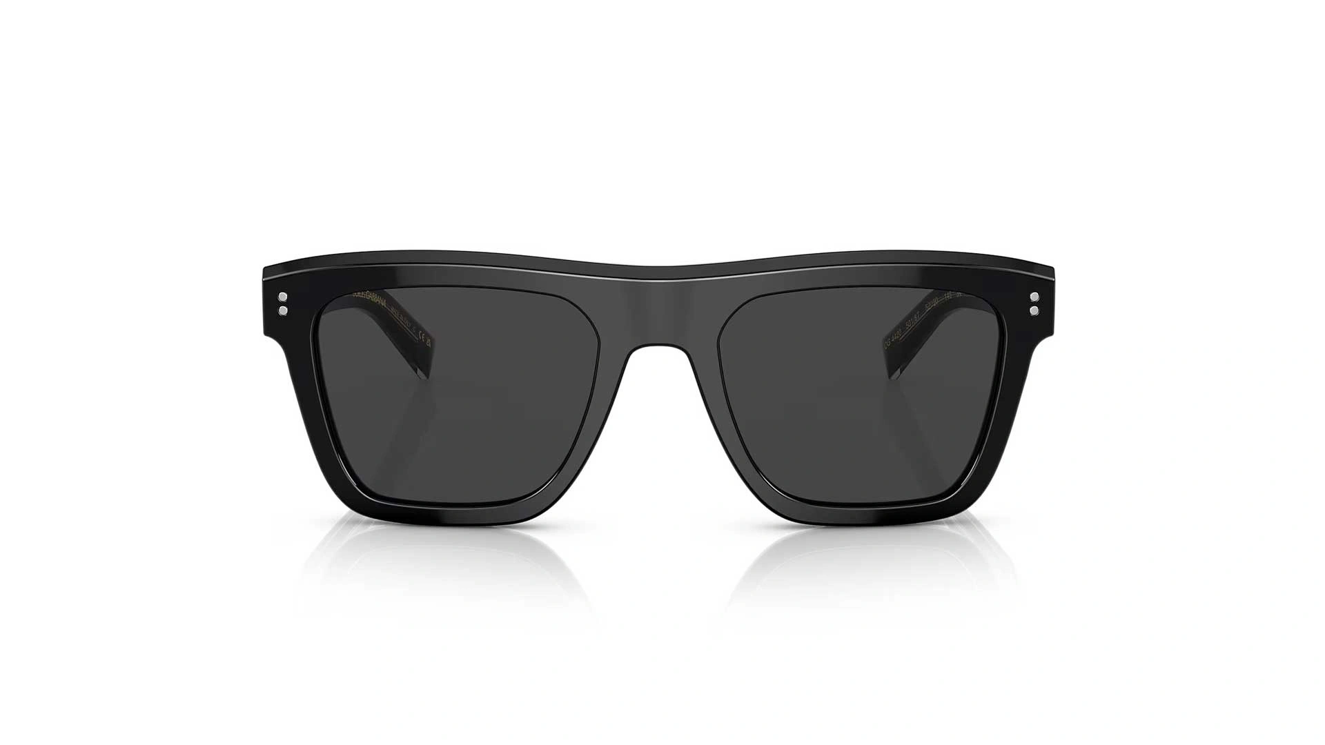 عینک آفتابی کائوچویی مردانه دولچه و گابانا - DOLCE & GABBANA DG4420 - با بدنه مشکی براق و عدسی خاکستری تیره - زاویه روبرو