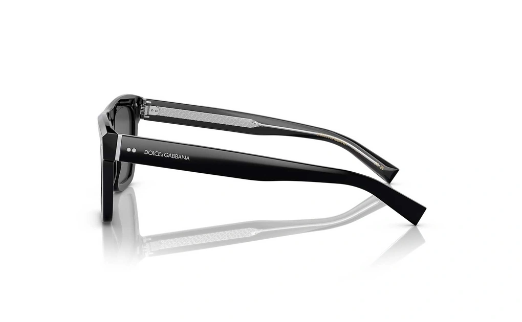 عینک آفتابی کائوچویی مردانه دولچه و گابانا - DOLCE & GABBANA DG4420 - با بدنه مشکی براق و عدسی خاکستری تیره - زاویه کنار