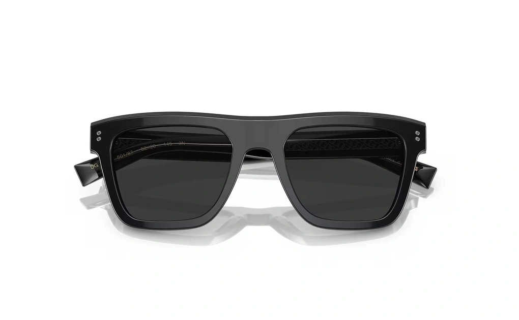 عینک آفتابی کائوچویی مردانه دولچه و گابانا - DOLCE & GABBANA DG4420 - با بدنه مشکی براق و عدسی خاکستری تیره - تاپ‌ویو