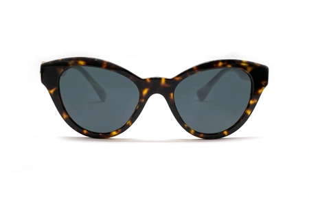 ینک آفتابی زنانه ورساچه فریم کائوچویی گربه ای قهوه ای هاوانا - عکس از زاویه روبرو