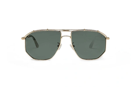 عینک آفتابی خلبانی مردانه پلیس  Horizon 5 Police SPLL17 - با بدنه فلزی طلایی و عدسی سبز - روبرو