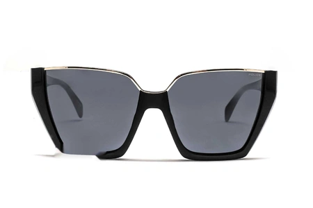 عینک آفتابی زنانه پلیس GEM1 SPLL33 با بدنه مشکی و عدسی آبی خاکستری - روبرو