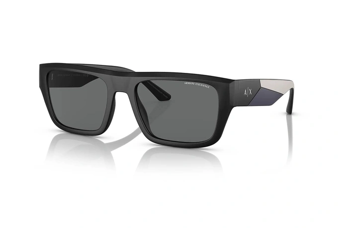 عینک آفتابی مستطیلی آرمانی‌اکسچنج - Armani Exchange  AX4124SU با بدنه مشکی مات -سه‌رخ