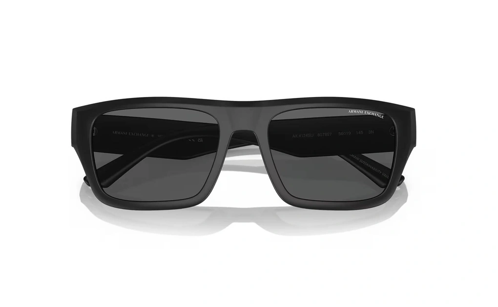 عینک آفتابی مستطیلی آرمانی‌اکسچنج - Armani Exchange  AX4124SU با بدنه مشکی مات - بالا