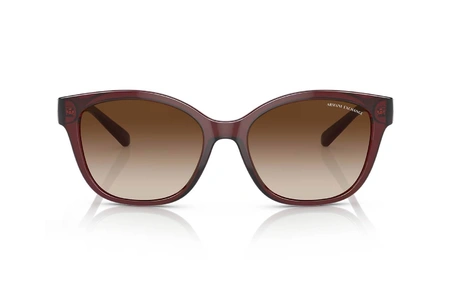 عینک آفتابی گربه‌ای آرمانی‌‌‌‌‌اکسچنج - Armani Exchange AX4127S با بدنه قرمز و عدسی قهوه‌ای طیف‌دار - روبرو