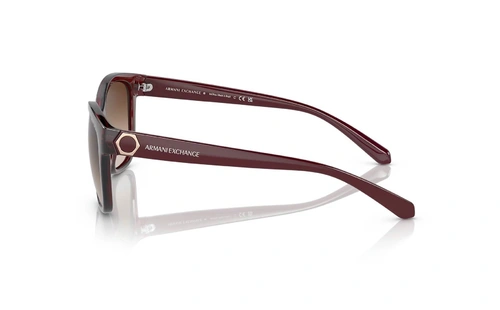 عینک آفتابی گربه‌ای آرمانی‌‌‌‌‌اکسچنج - Armani Exchange AX4127S با بدنه قرمز و عدسی قهوه‌ای طیف‌دار - کنار