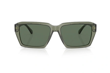 عینک آفتابی مستطیلی شیشه‌ای امپریو آرمانی - Emporio Armani EA4186 با بدنه سبز و عدسی سبز -‌ سه‌رخ
