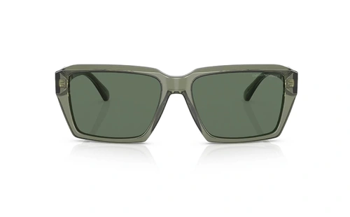 عینک آفتابی مستطیلی شیشه‌ای امپریو آرمانی - Emporio Armani EA4186 با بدنه سبز و عدسی سبز -‌ سه‌رخ