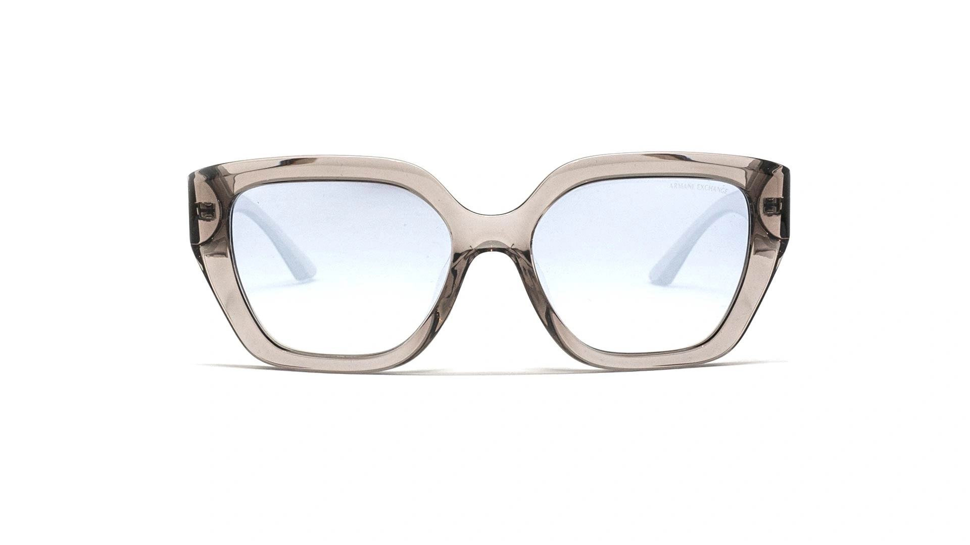 عینک آفتابی پروانه‌ای آرمانی‌‌‌‌‌اکسچنج - Armani Exchange AX4125SU با بدنه شیشه‌ای و عدسی آبی طیف‌‌‌‌‌دار جیوه‌ای -روبرو