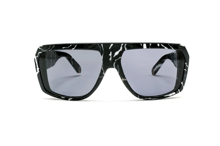 عینک آفتابی فیلیپ پلین با طراحی خاص سنگ مرمر با بدنه استات - روبرو