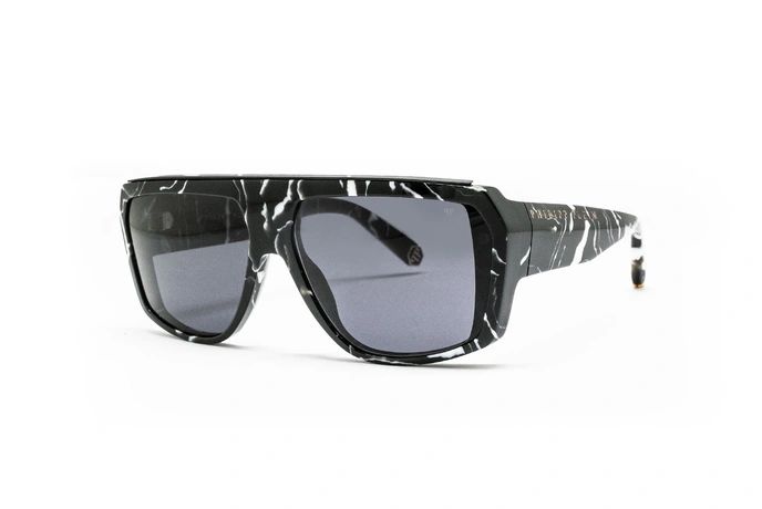 عینک آفتابی فیلیپ پلاین با طراحی خاص سنگ مرمر با بدنه استات - سه‌رخ