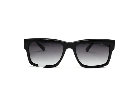 عینک آفتابی کائوچویی مستطیلی هاوک رنگ مشکی شیشه مشکی طیف دار - عکاسی وحدت - عکس زاویه رو به رو