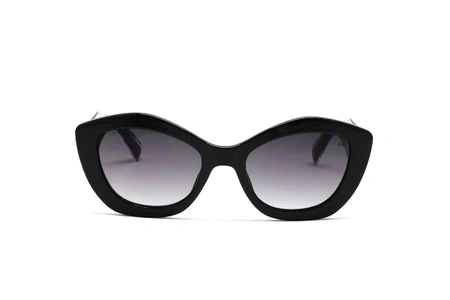 عینک آفتابی زنانه کائوچویی گربه ای هاوک رنگ مشکی شیشه بنفش طیف دار - عکاسی وحدت - عکس زاویه رو به رو