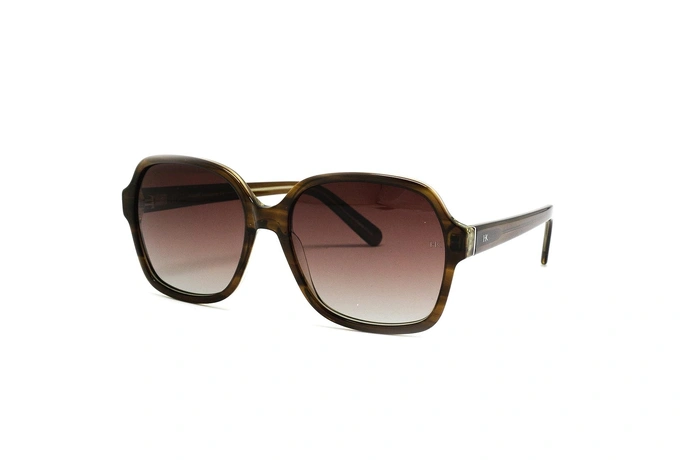 عینک آفتابی زنانه کائوچویی مربعی هاوک رنگ قهوه ای هاوانا شیشه قهوه ای طیف دار - عکاسی وحدت - عکس زاویه سه رخ