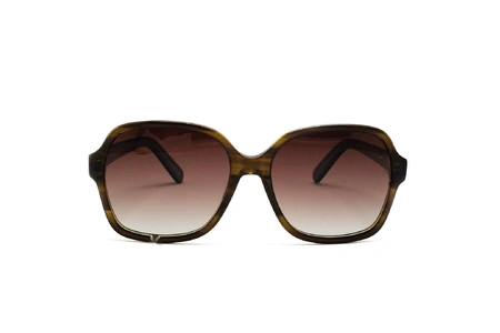 عینک آفتابی زنانه کائوچویی مربعی هاوک رنگ قهوه ای هاوانا شیشه قهوه ای طیف دار - عکاسی وحدت - عکس زاویه رو به رو