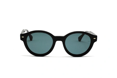 عینک آفتابی کائوچویی گرد هاوک رنگ مشکی شیشه آبی - HAWK HW1975 - عکاسی وحدت - عکس زاویه رو به رو