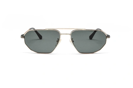 عینک آفتابی مردانه پلیس با بدنه رزگلد و عدسی خاکستری سبز - زاویه روبرو