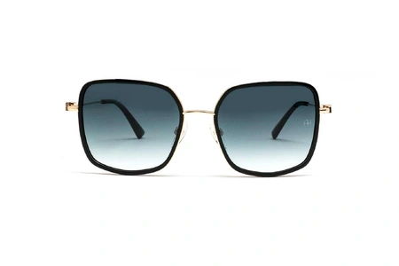 عینک آفتابی کائوچویی پروانه‌ای آناهیکمن فریم مشکی و عدسی سورمه ای طیف دار - عکس از زاویه روبرو