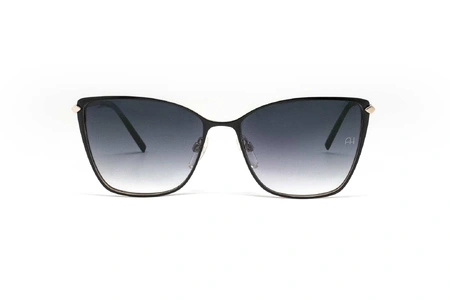 عینک آفتابی پروانه ای آناهیکمن فریم کائوچویی مشکی  و عدسی سورمه ای طیف دار - عکس از زاویه روبرو