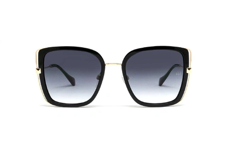 عینک آفتابی کائوچویی پروانه‌ای آناهیکمن فریم مشکی و عدسی سورمه ای طیف دار - عکس از زاویه روبرو