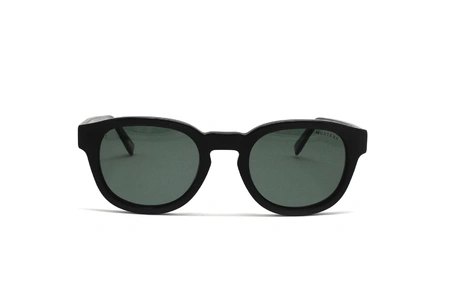 عینک آفتابی گرد کائوچویی موستانگ - MUSTANG MU2128 رنگ مشکی - عکاسی وحدت - زاویه رو به رو