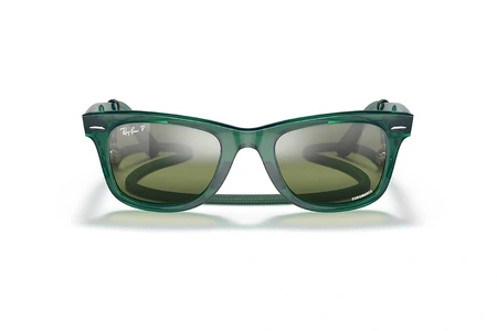 عینک آفتابی ویفرر ریبن رنگ سبز شیشه ای با عدسی پلاریزه کرومانس سبز -زاویه روبرو