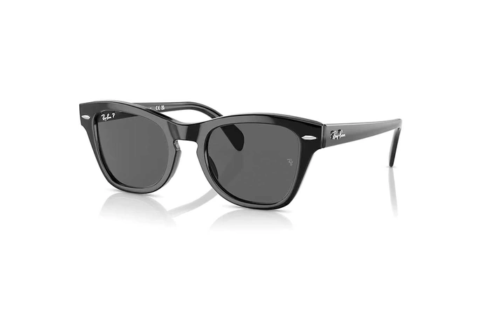 عینک آفتابی پلاریزه مربعی ریبن رنگ مشکی با عدسی مشکی - عکس از زاویه سه رخ