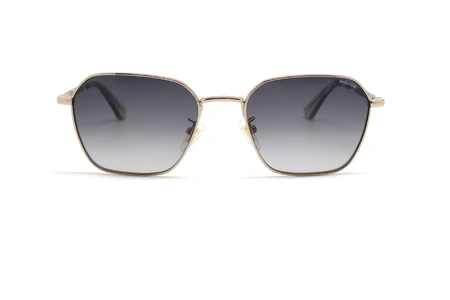 عینک آفتابی پلیس فریم فلزی مربعی رنگ طلایی عدسی دودی طیف دار- عکس از زاویه روبرو