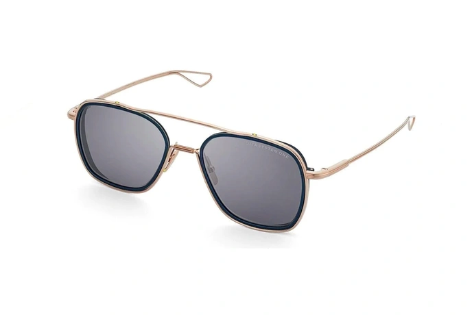 عینک آفتابی سیستم وان دیتا - رنگ طلایی - مشکی بدنه تیتانیوم - زاویه کنار
