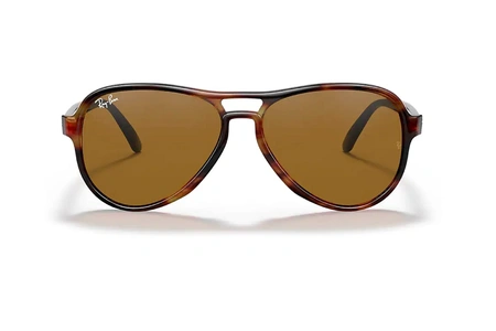 عینک آفتابی کائوچویی خلبانی ری بن - قهوه ای هاوانا و عدسی قهوه ای - عکس از زاویه روبرو