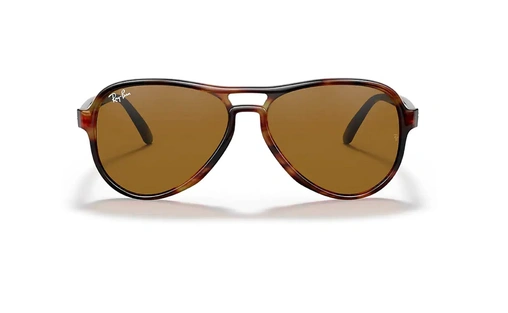 عینک آفتابی کائوچویی خلبانی ری بن - قهوه ای هاوانا و عدسی قهوه ای - عکس از زاویه روبرو