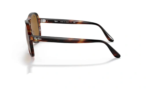 عینک آفتابی کائوچویی خلبانی ری بن - قهوه ای هاوانا و عدسی قهوه ای - عکس از زاویه کنار