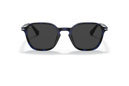 عینک آفتابی پلاریزه پرسول فریم کائوچویی چند ضلعی رنگ هاوانا مشکی-سورمه ای - عکس از زاویه روبرو