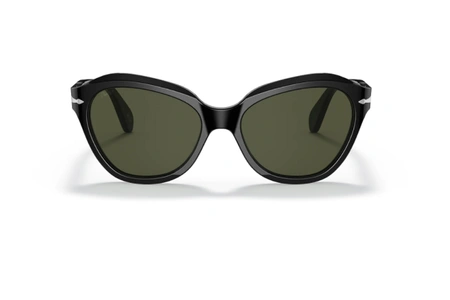 عینک آفتابی کائوچویی پرسول گربه ای - رنگ مشکی عدسی دودی - عکس از زاویه روبرو