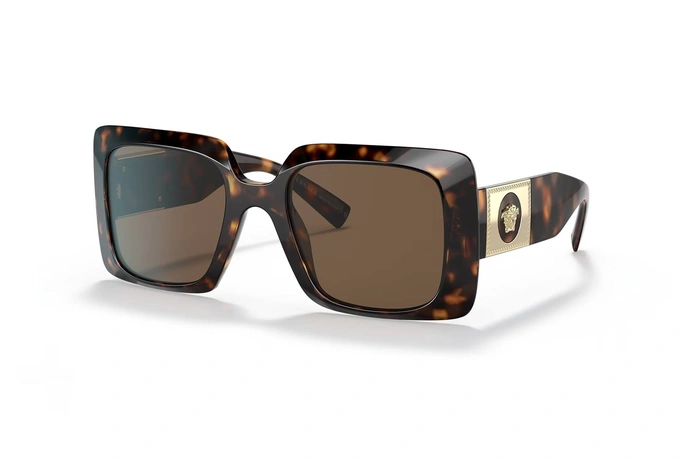 عینک آفتابی کائوچویی زنانه ورساچه - Versace ve4405 -رنگ قهوه‌ای هاوانا -سه‌رخ