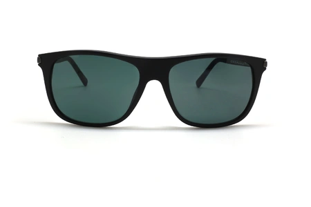 عینک آفتابی مربعی کائوچویی شوپارد - فریم مشکی و عدسی سبز - عکس از زاویه روبرو