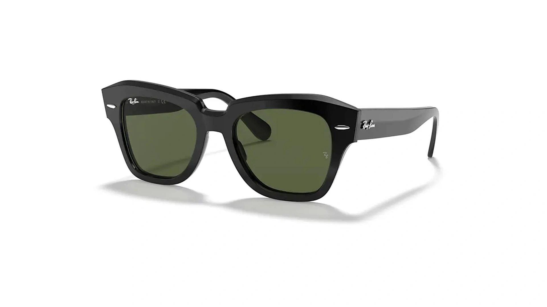 عینک آفتابی ویفیرر کائوچویی ری بن مدل استریت - Ray Ban STATE STREET RB2186 - فریم مشکی - عدسی سبز