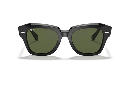 عینک آفتابی ویفیرر کائوچویی ری بن مدل استریت - Ray Ban STATE STREET RB2186 - فریم مشکی - عدسی سبز