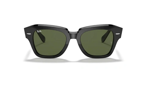 عینک آفتابی ویفیرر کائوچویی ری بن مدل استریت - Ray Ban STATE STREET RB2186 - فریم مشکی - عدسی سبز