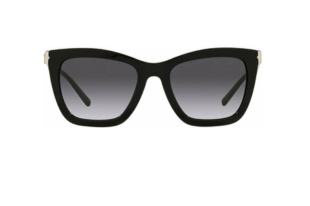 عینک آفتابی زنانه بولگاری فریم پروانه ای مشکی و روی دسته ها طلایی - عکس از زاویه روبرو