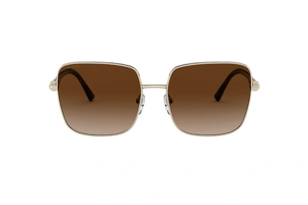 عینک آفتابی زنانه بولگاری مربعی عدسی قهوه ای فریم نقره ای -عکس از زاویه روبرو