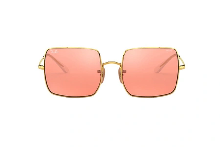 عینک آفتابی مربعی فریم طلایی شیشه صورتی ریبن مدل RB1971 - عکس زاویه روبرو