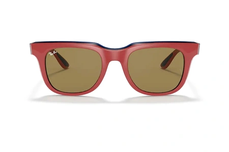 عینک آفتابی کائوچویی ری بن - RayBan RB4368 - عکس از زاویه روبرو - رنگ قرمز