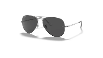 عینک آفتابی ری بن طرح خلبانی - Rayban RB3689 Polarized - فریم نقره ای - عدسی دودی