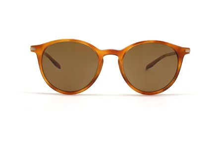 عینک آفتابی کائوچویی فلزی تی شارژ - رنگ قهوه ای هاوانا روشن - گرد - زاویه روبرو