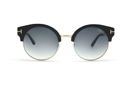 عینک آفتابی کلاب راند مشکی رنگ زیر طلایی تام فورد - زاویه روبرو